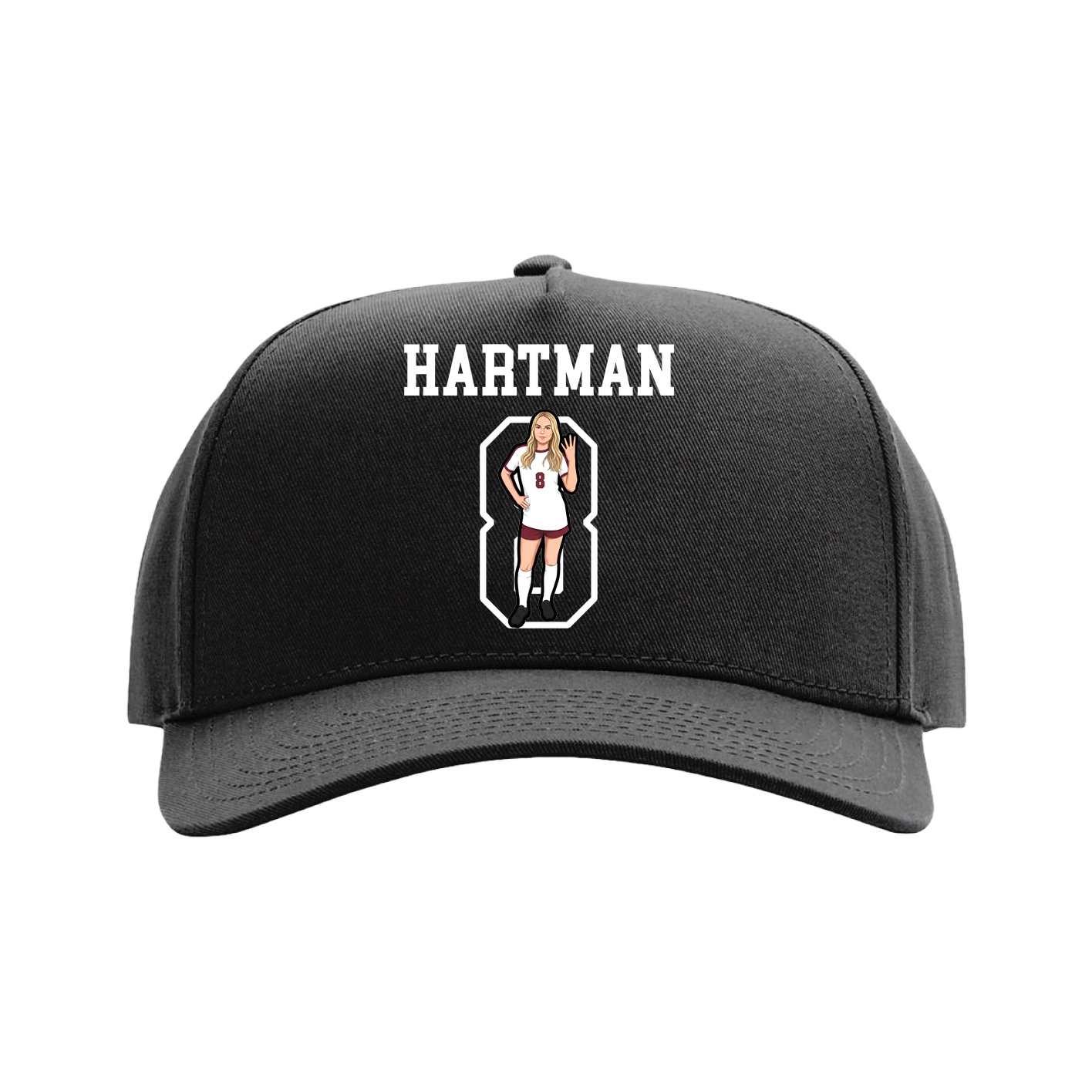 Full Fabric Five-Panel Champ Cap — Shirsey in Black