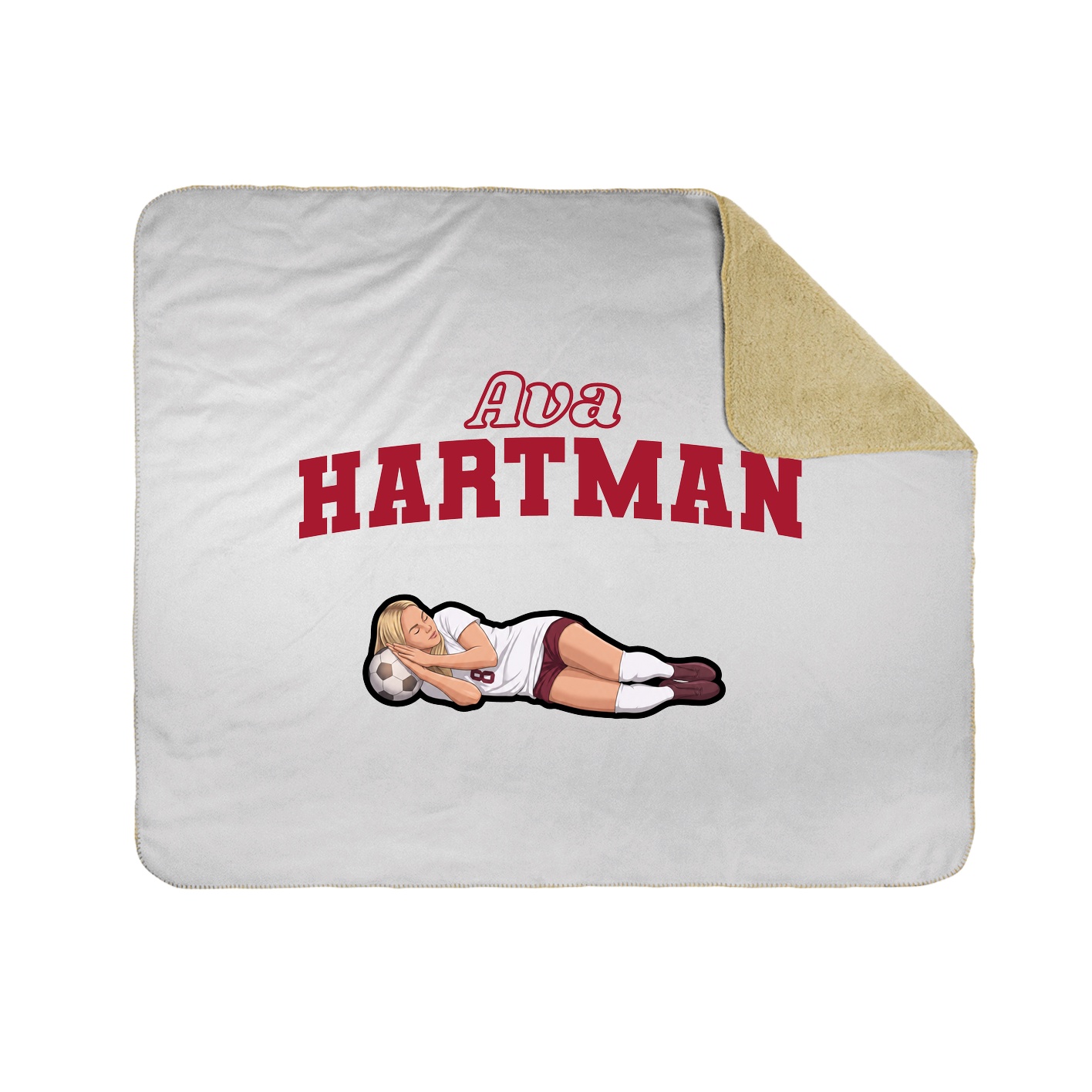 Throw Blanket — Name Arch in White