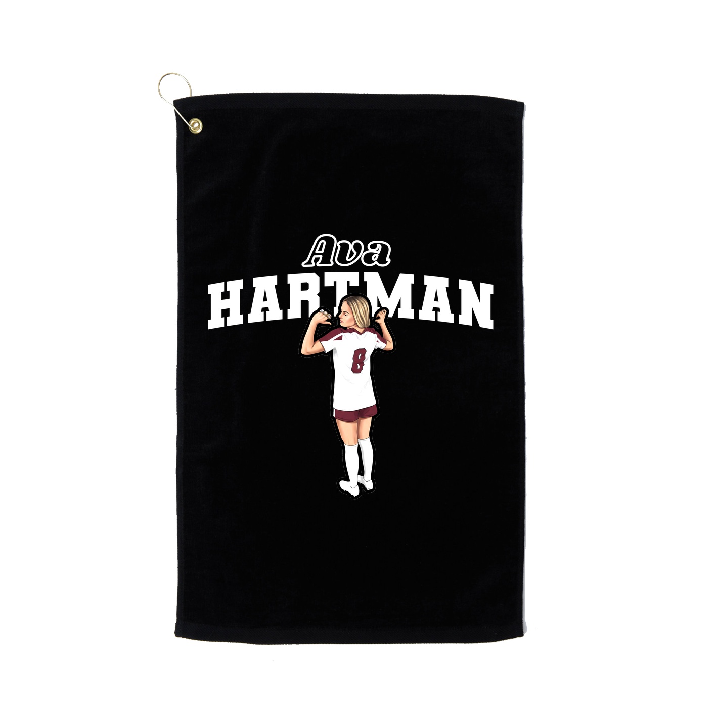 Golf Towel — Name Arch in Black