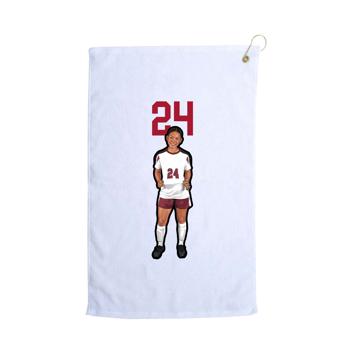 Golf Towel — Number Top in White