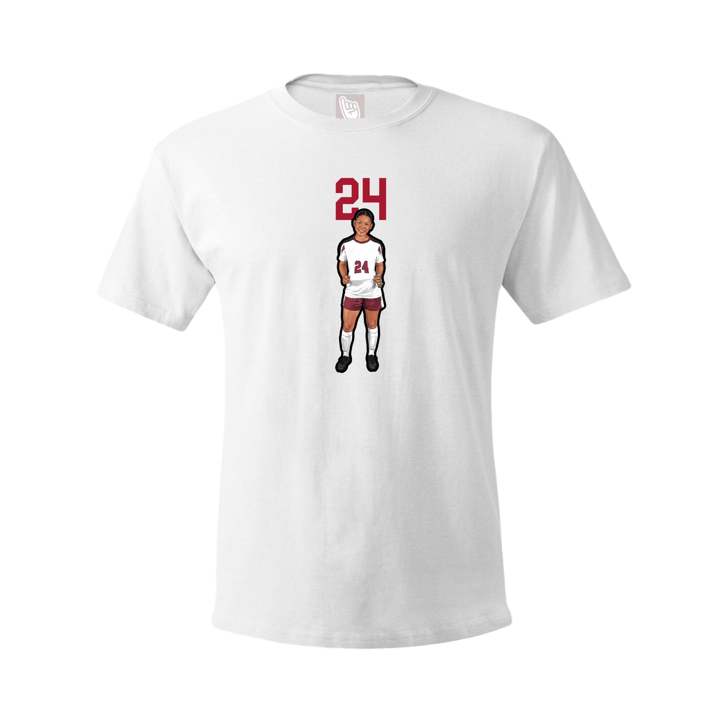 Youth Tee — Number Top in White