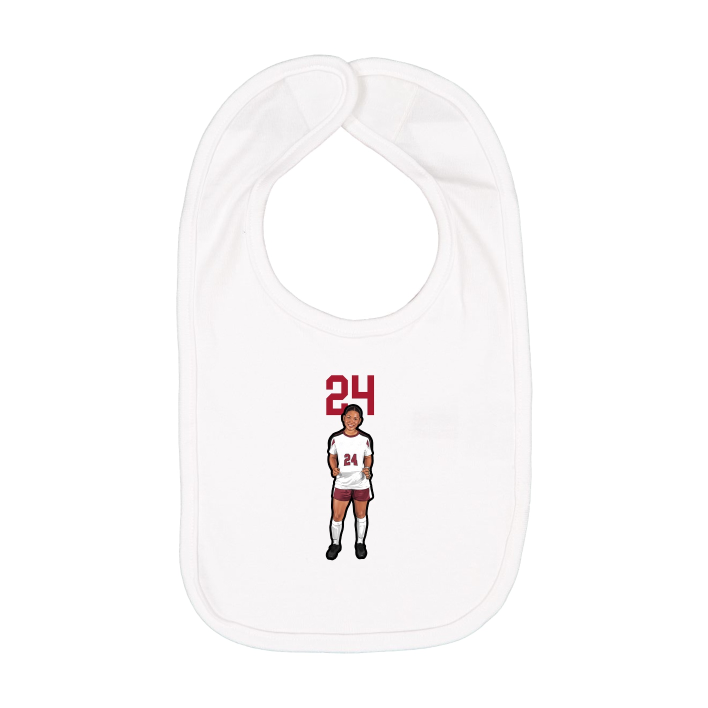 Infant Bib — Number Top in White