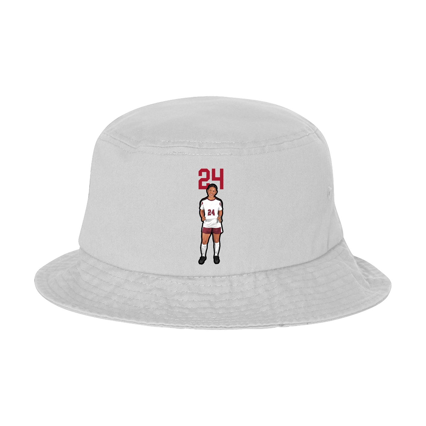 Bucket Cap — Number Top in White