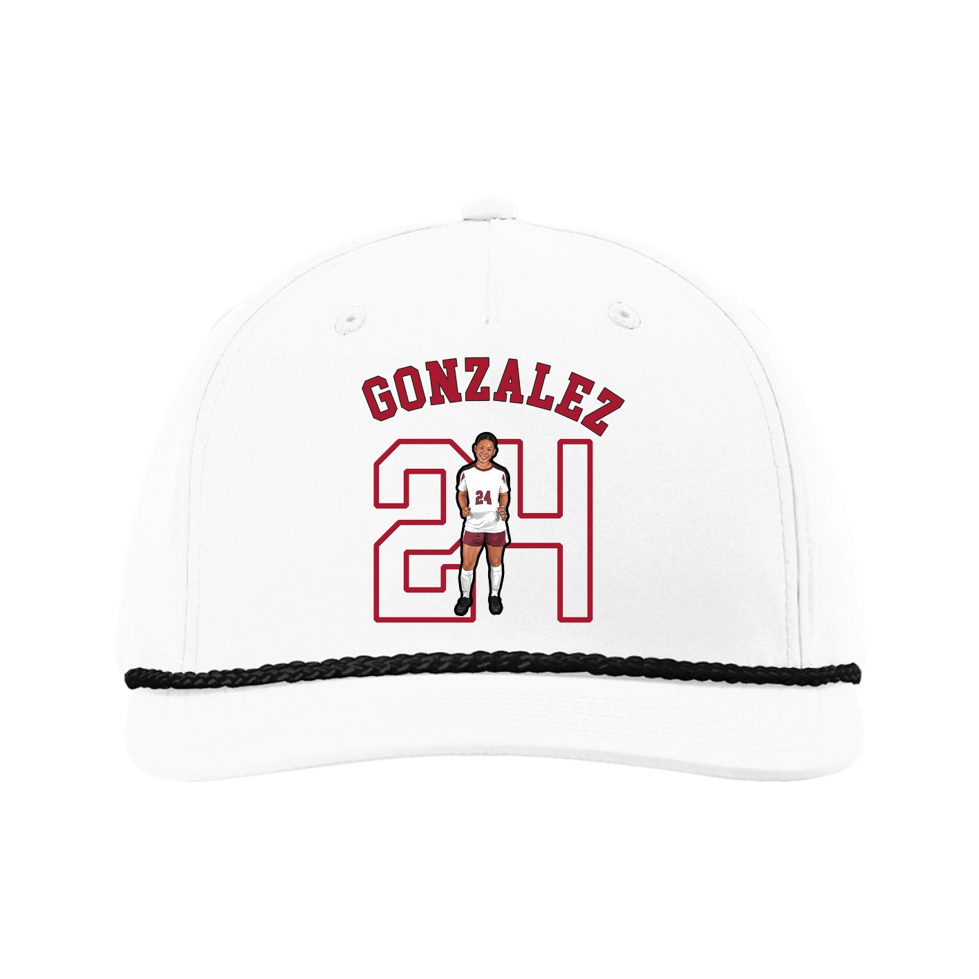 Five-Panel Classic Rope Cap — Shirsey Arch in White