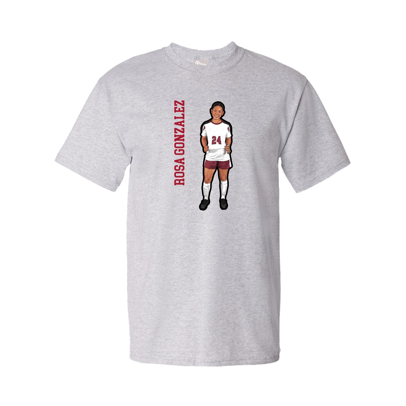 Tee — Name Vertical in Grey