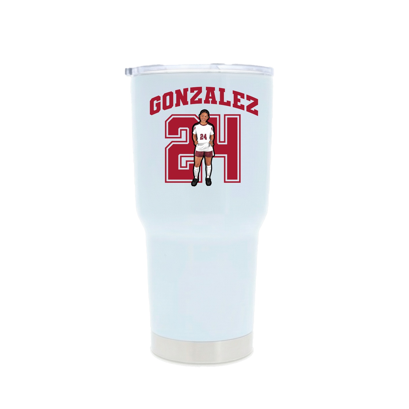 30oz Stainless Steel Tumbler — Number in White