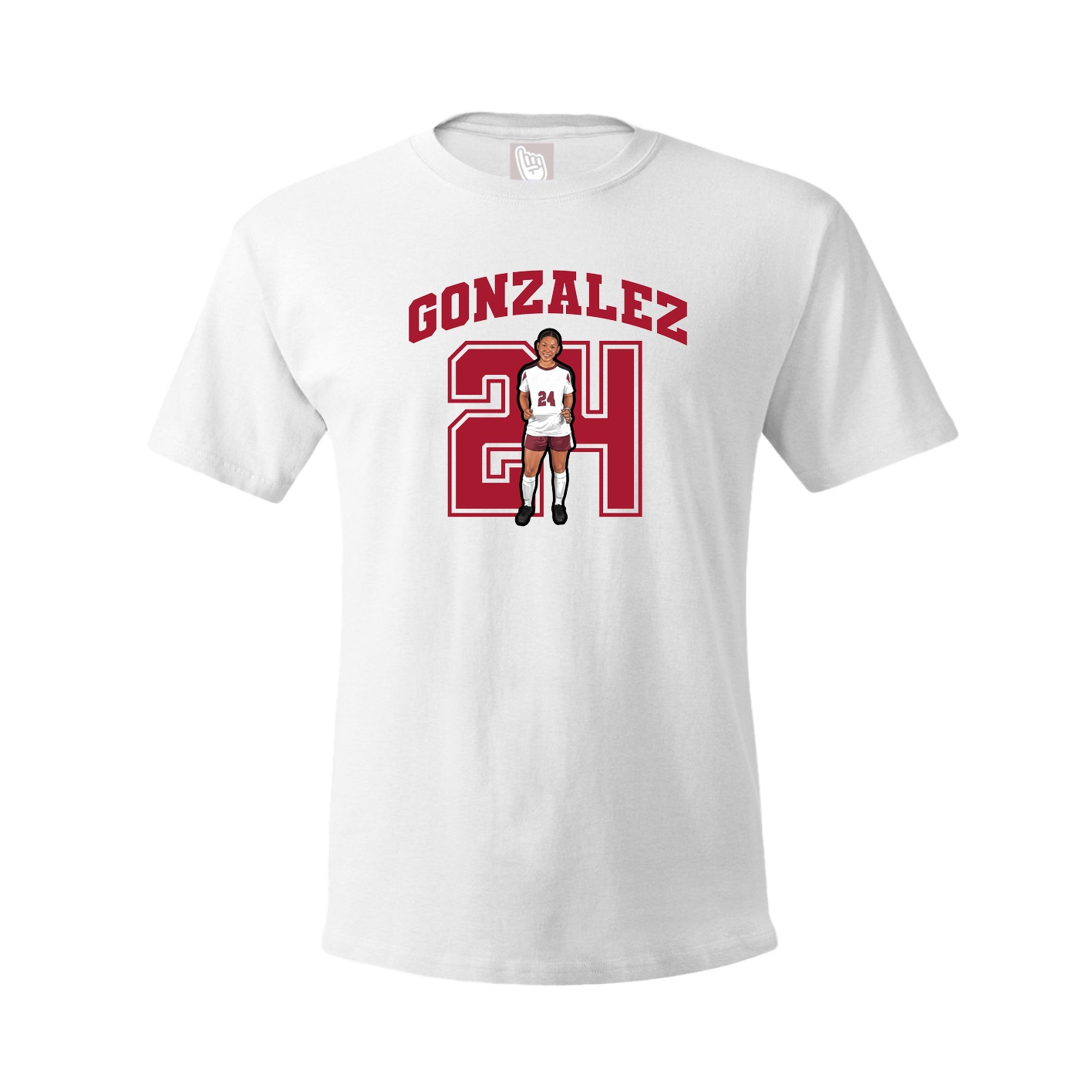 Youth Tee — Number in White