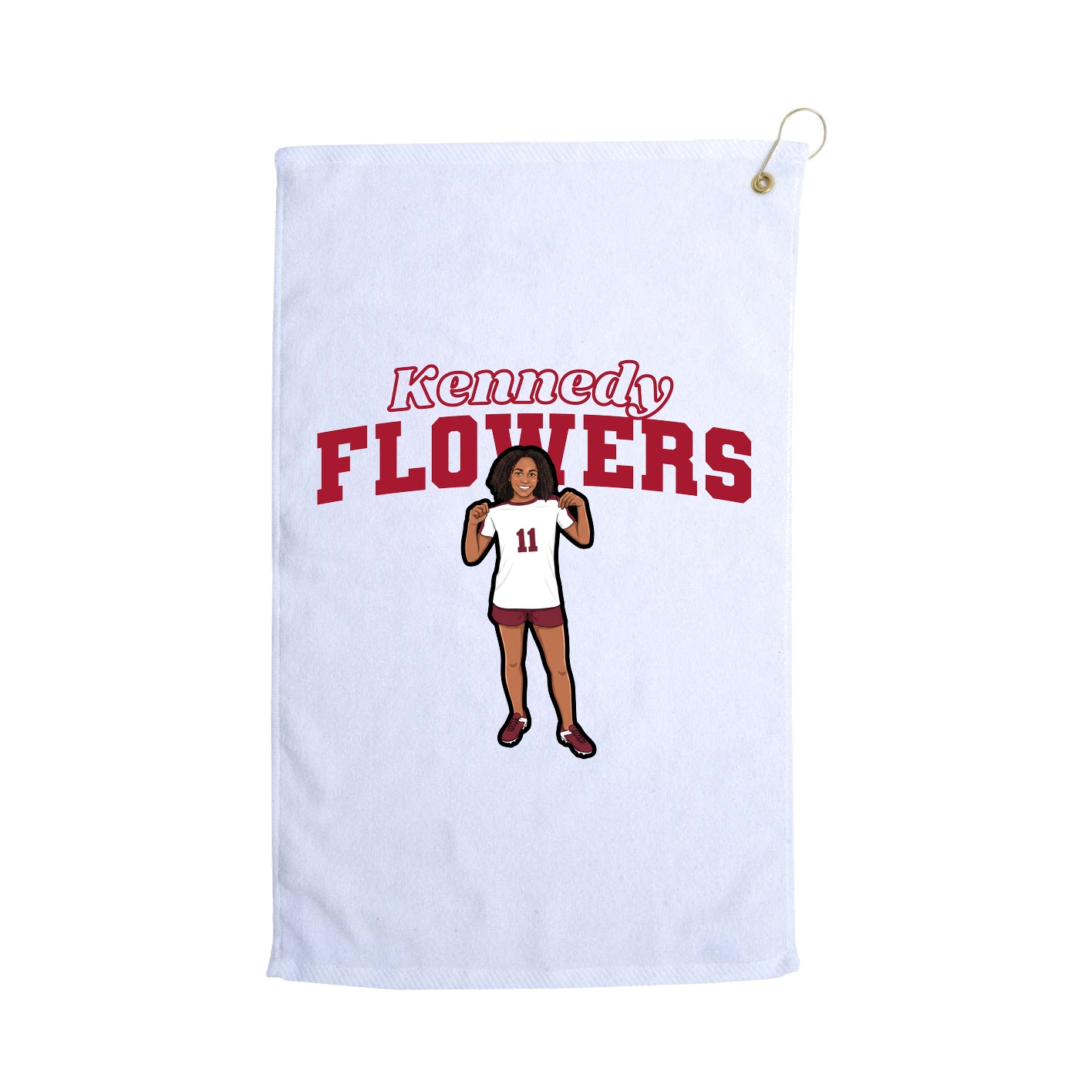 Golf Towel — Name Arch in White