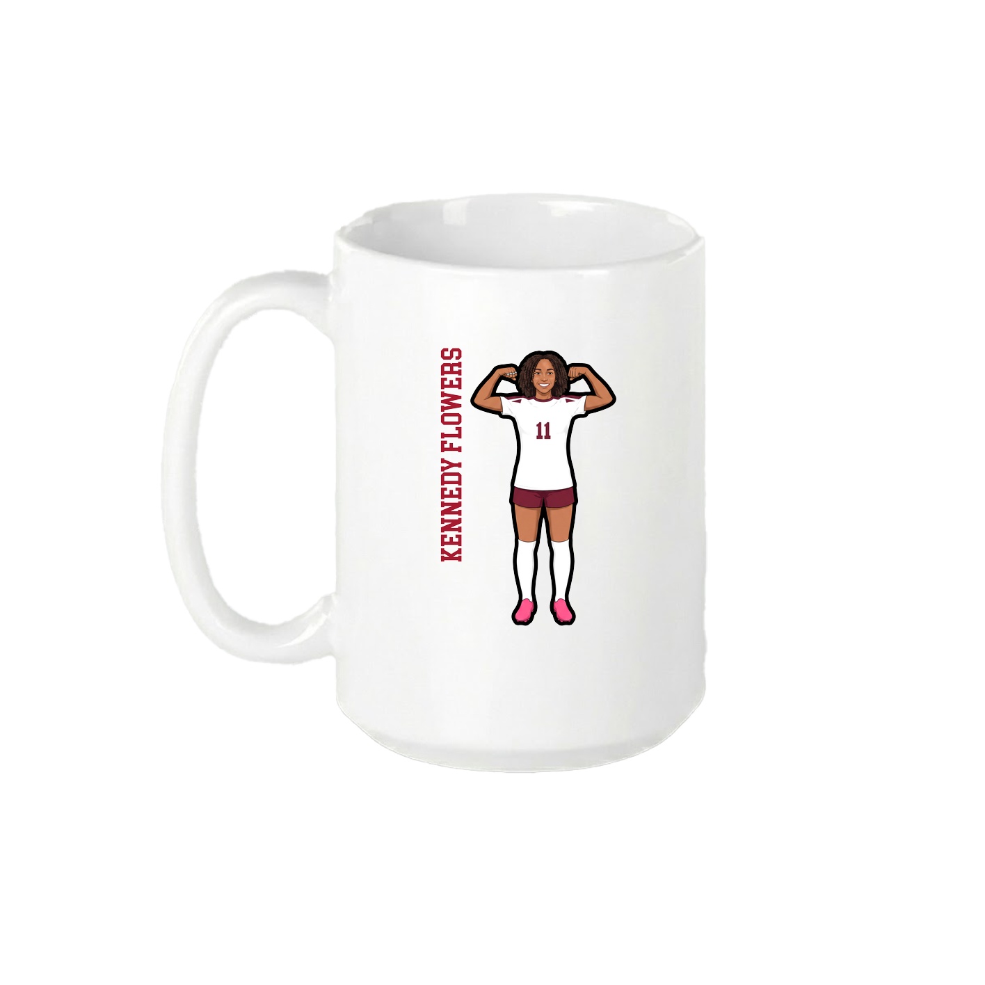 15oz Coffee Mug — Name Vertical in White