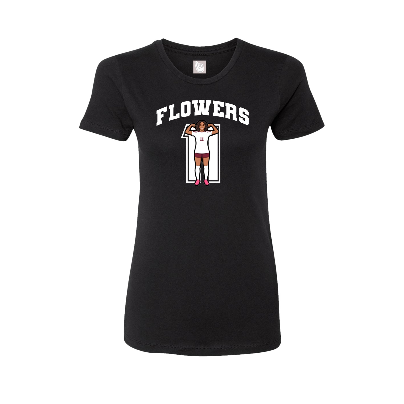 Fitted Women's Tee — Number in Black