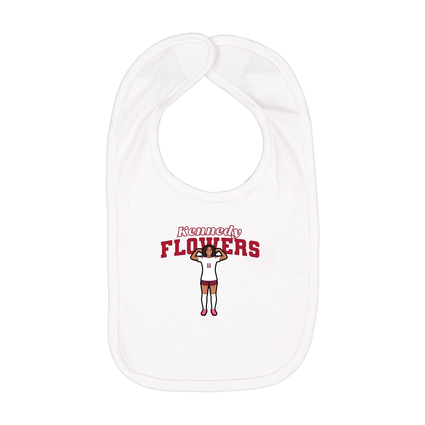 Infant Bib — Name Arch in White
