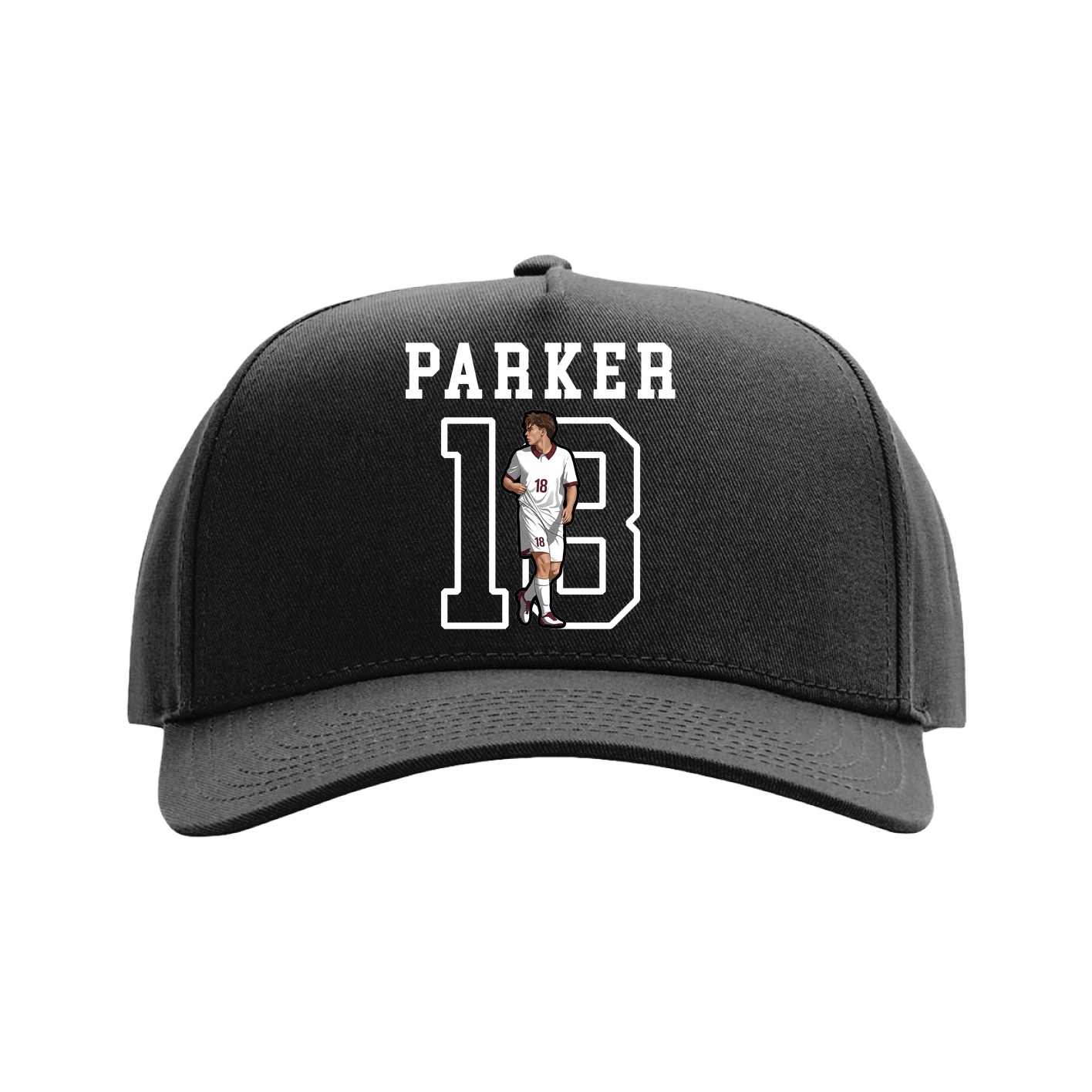 Full Fabric Five-Panel Champ Cap — Shirsey in Black
