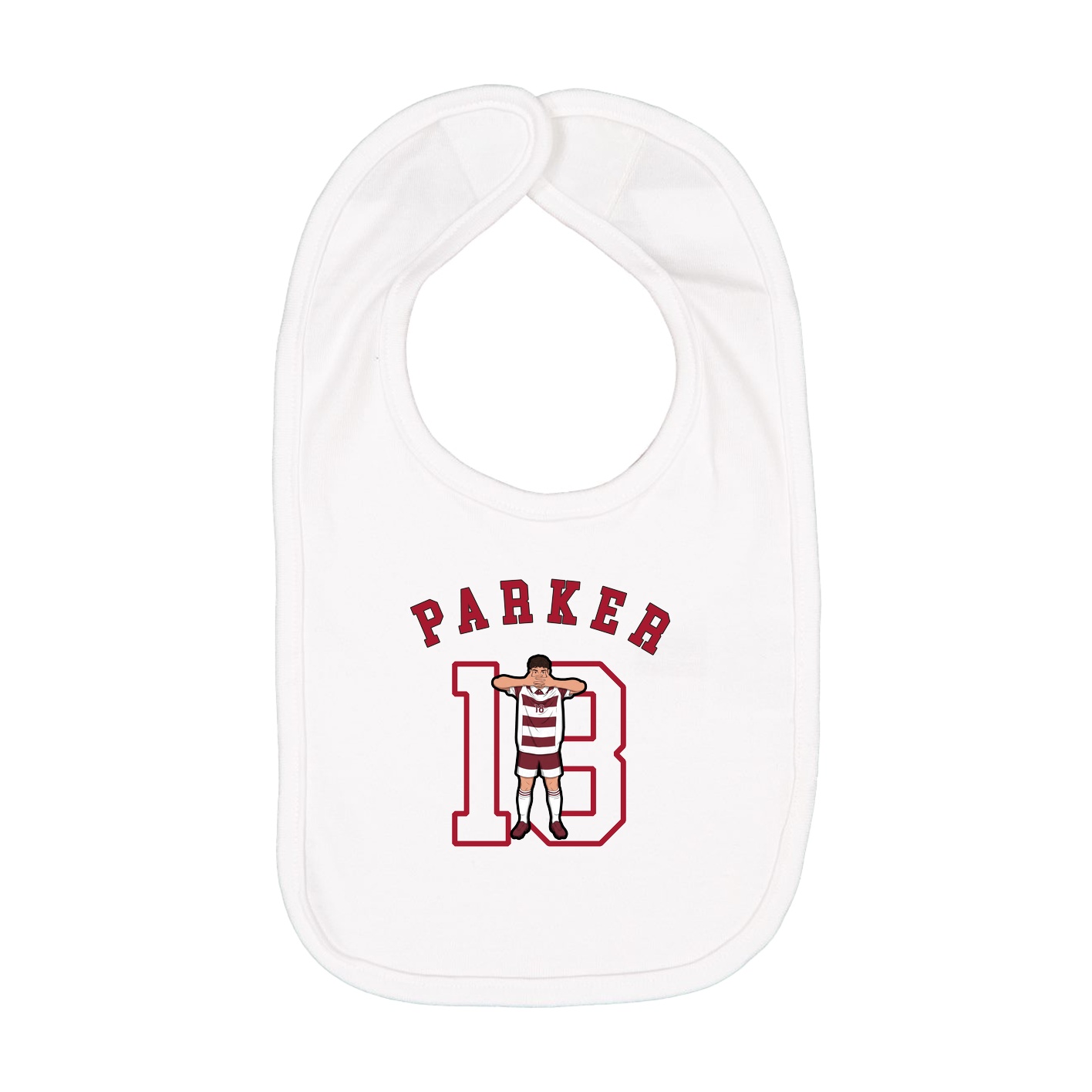 Infant Bib — Shirsey Arch in White