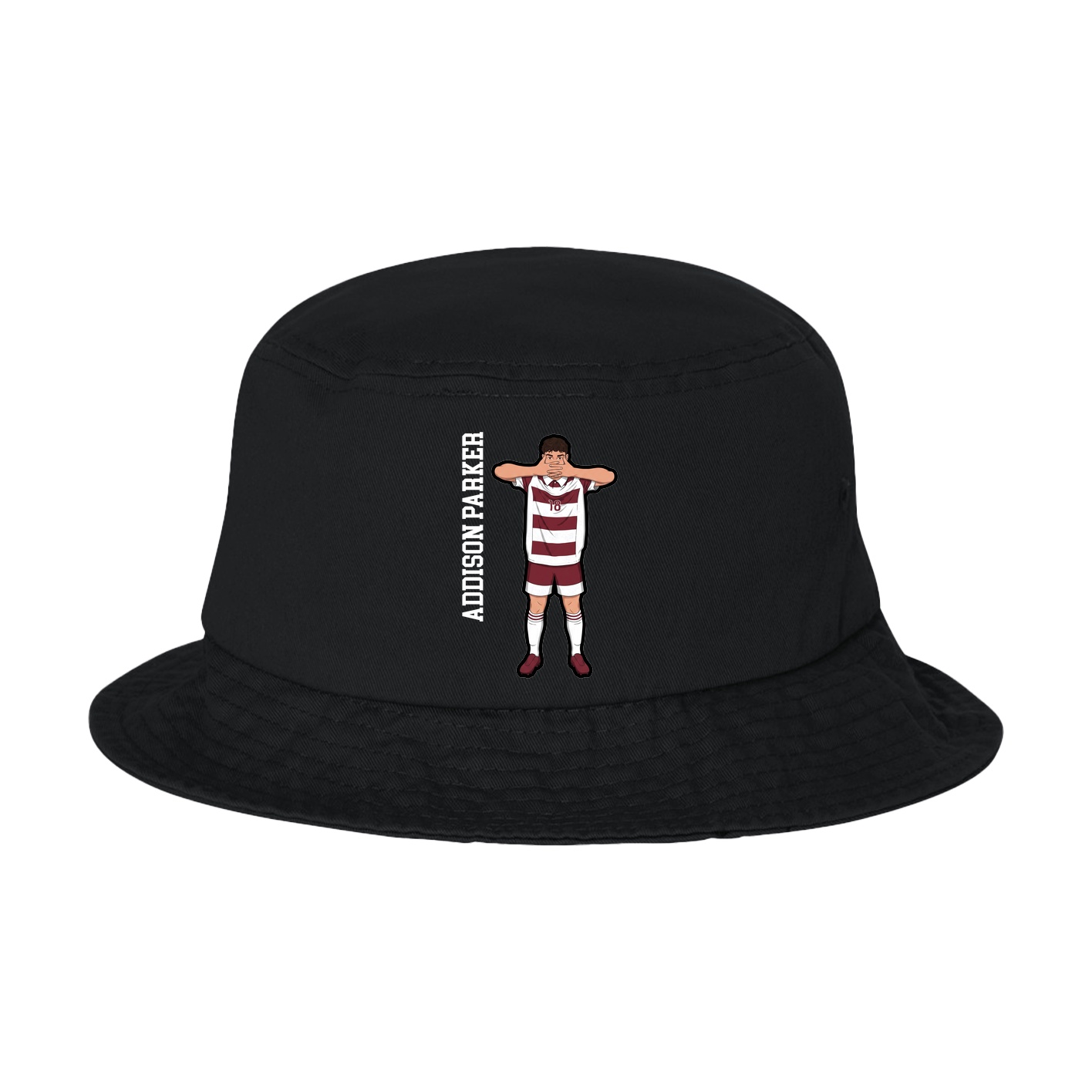 Bucket Cap — Name Vertical in Black