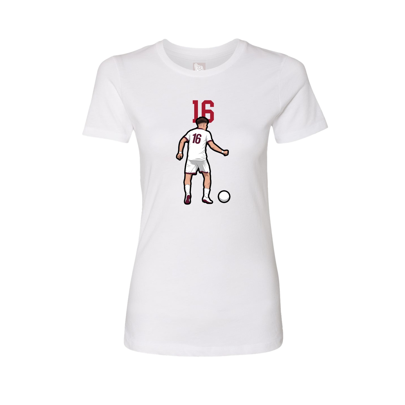 Fitted Women's Tee — Number Top in White