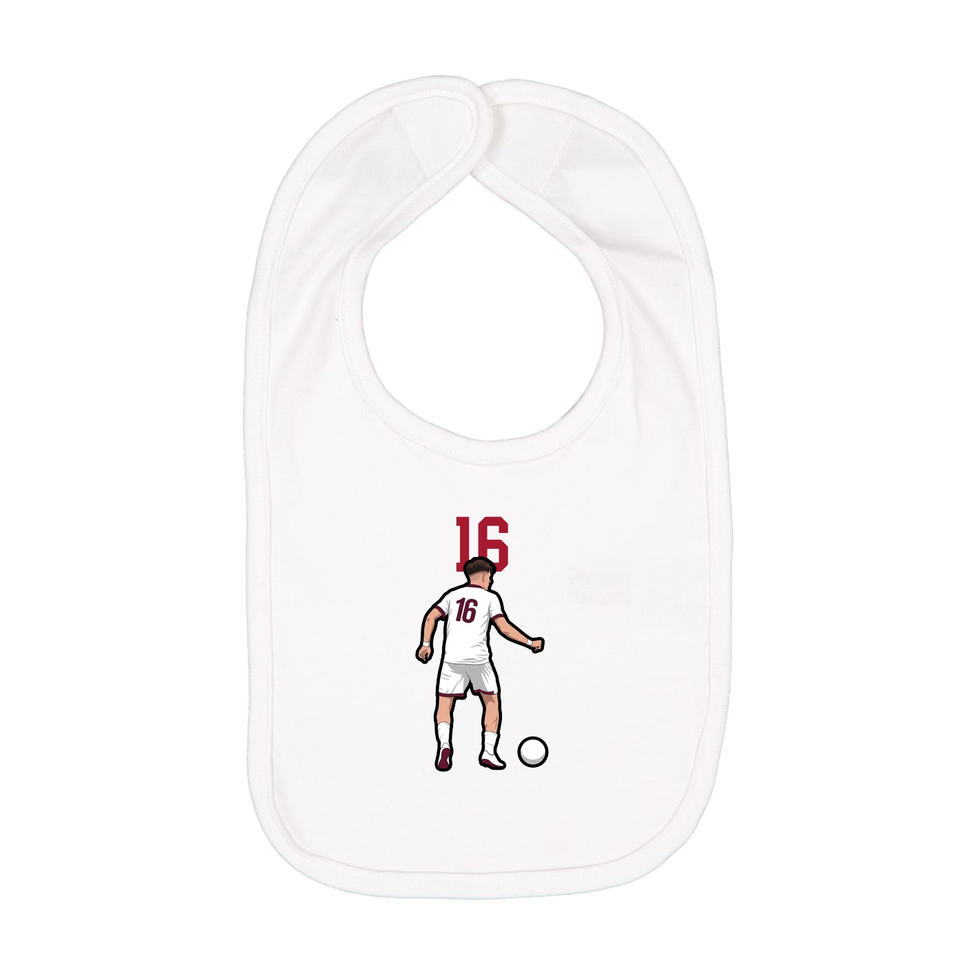 Infant Bib — Number Top in White