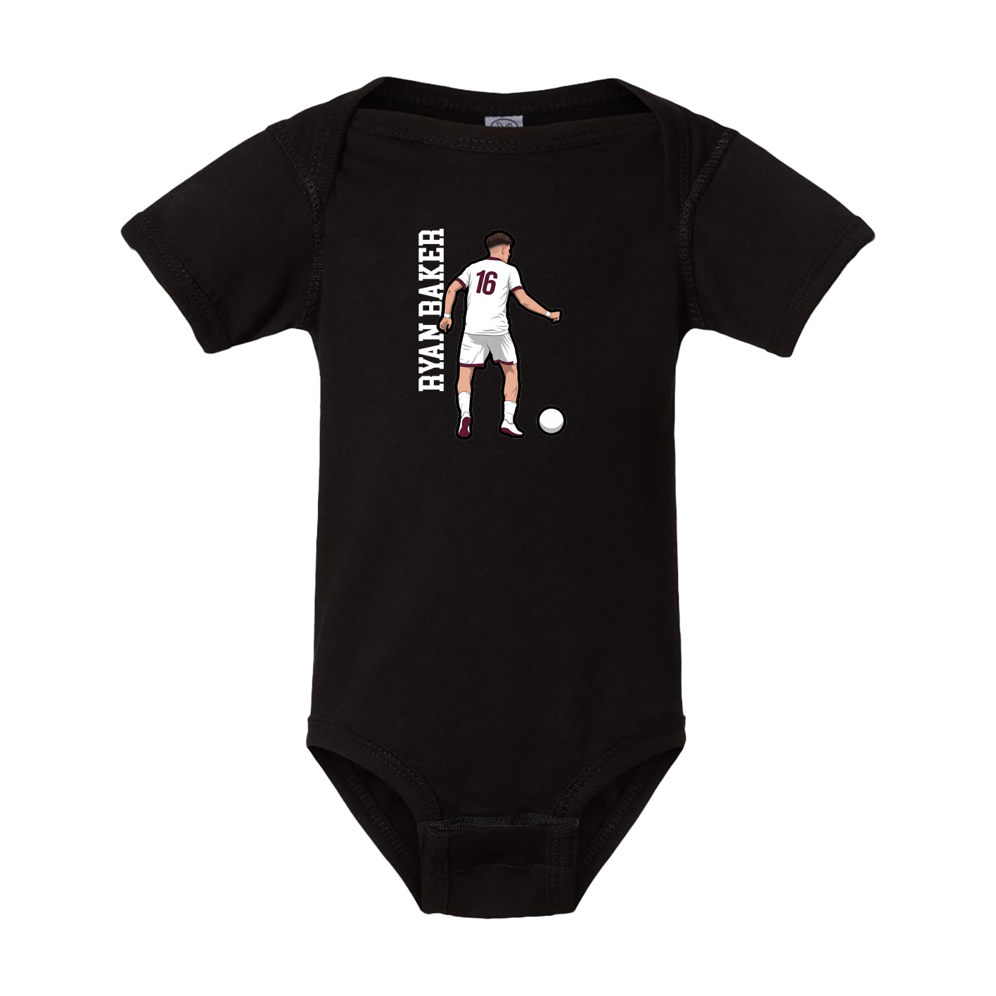 Baby Onesie — Name Vertical in Black