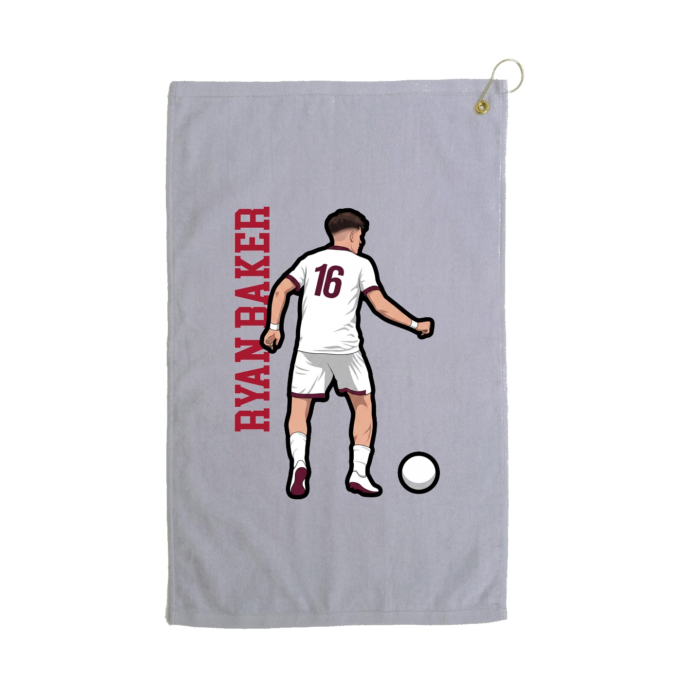 Golf Towel — Name Vertical in Grey