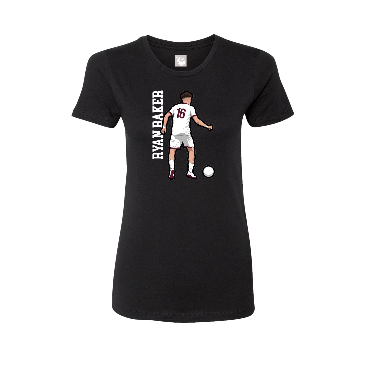 Fitted Women's Tee — Name Vertical in Black