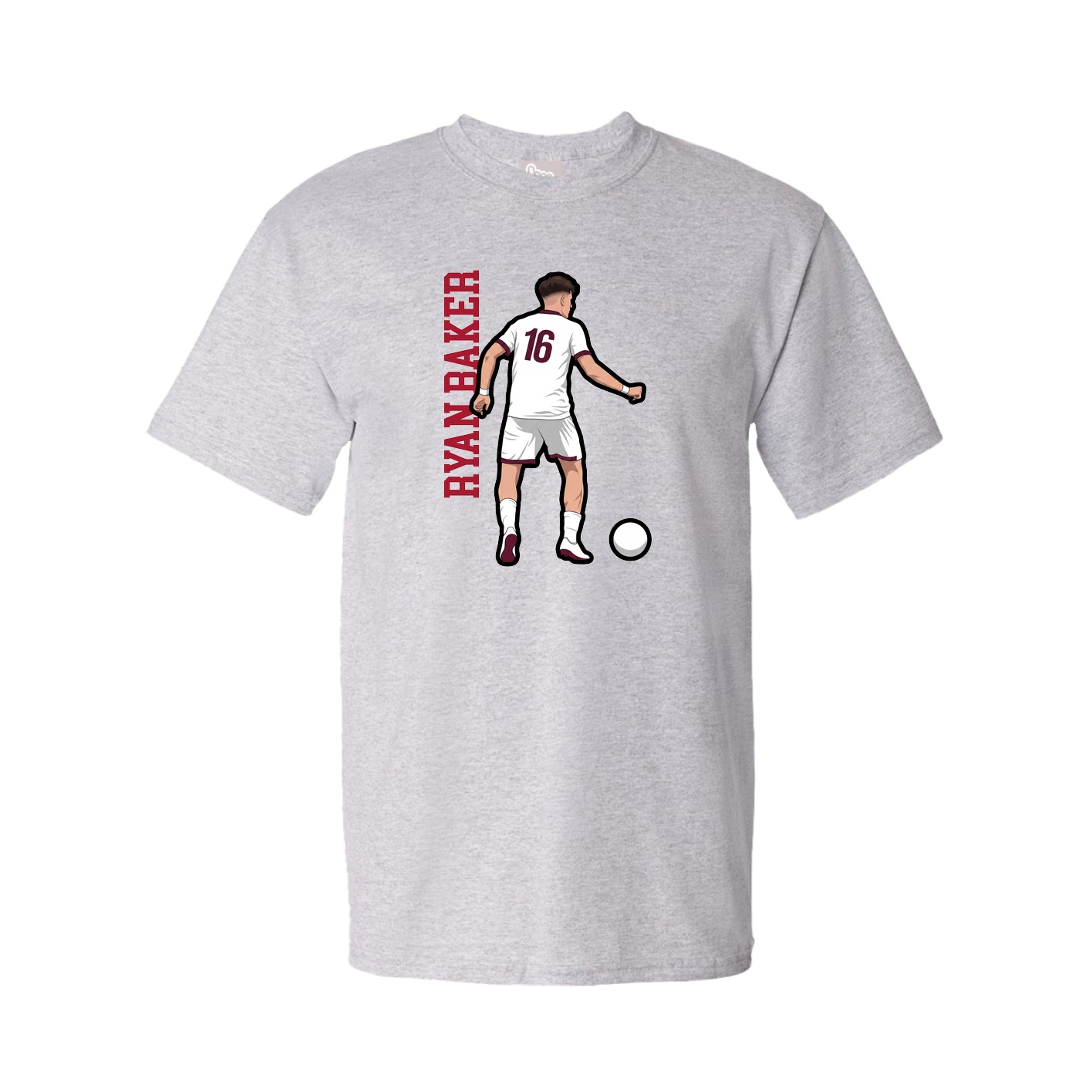 Youth Tee — Name Vertical in Grey