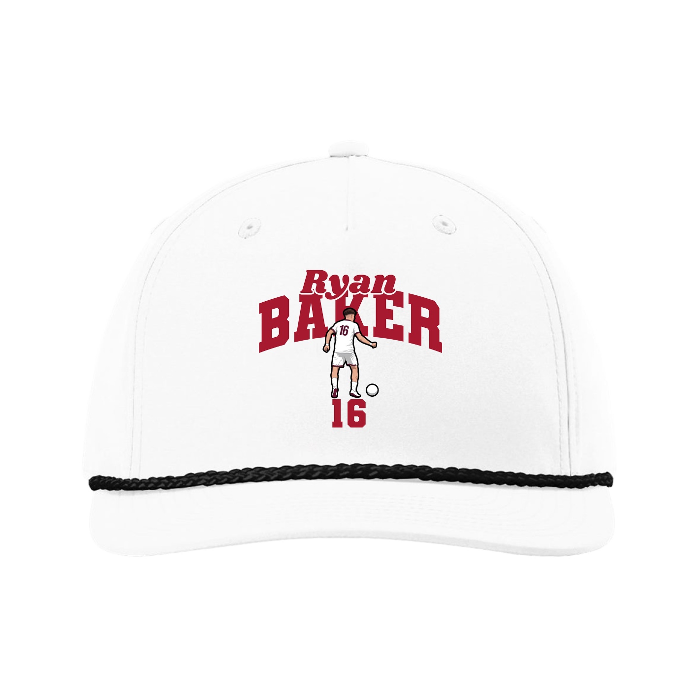 Five-Panel Classic Rope Cap — Signature Arch in White