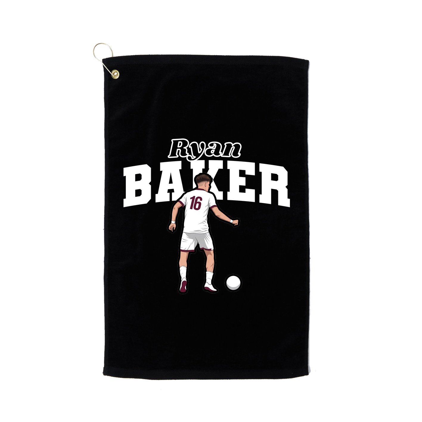 Golf Towel — Name Arch in Black