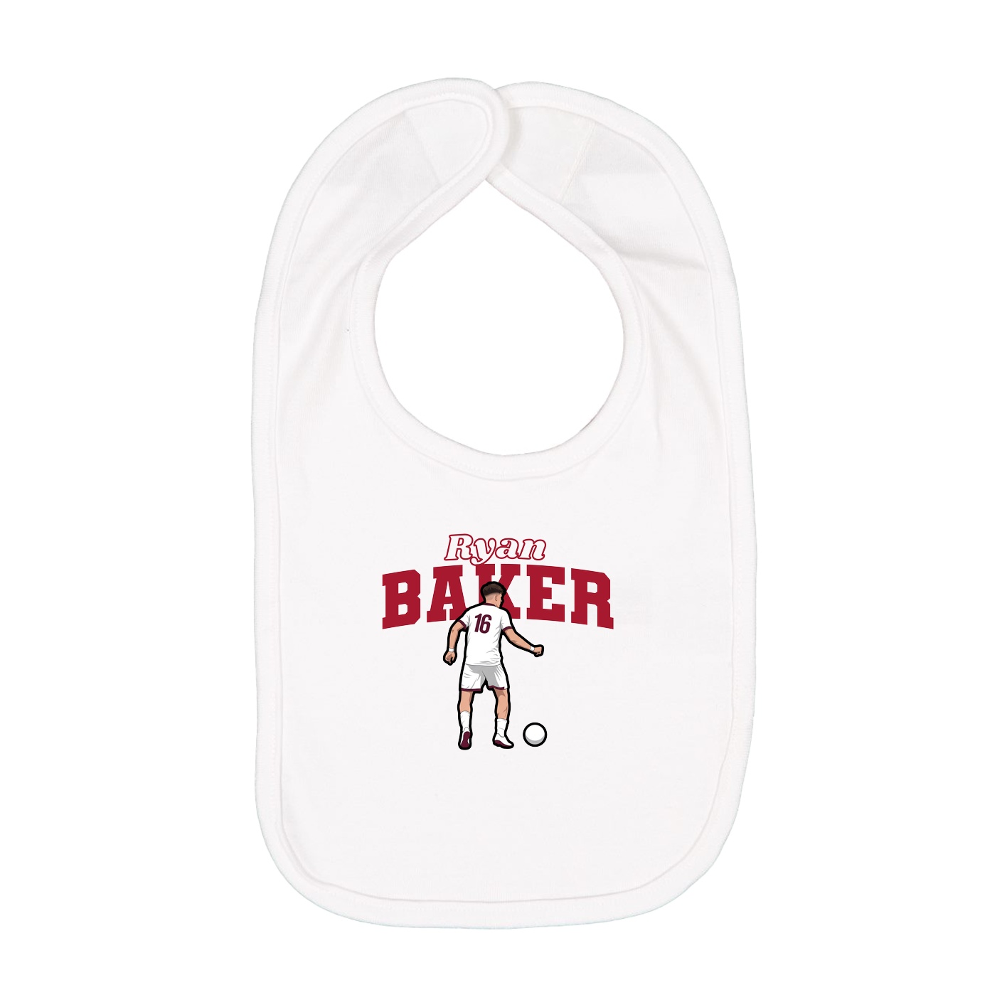 Infant Bib — Name Arch in White