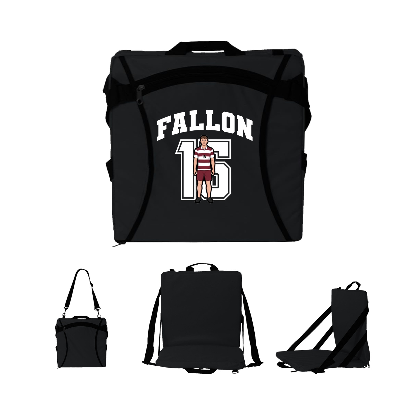 Folding Stadium Seat — Number in Black