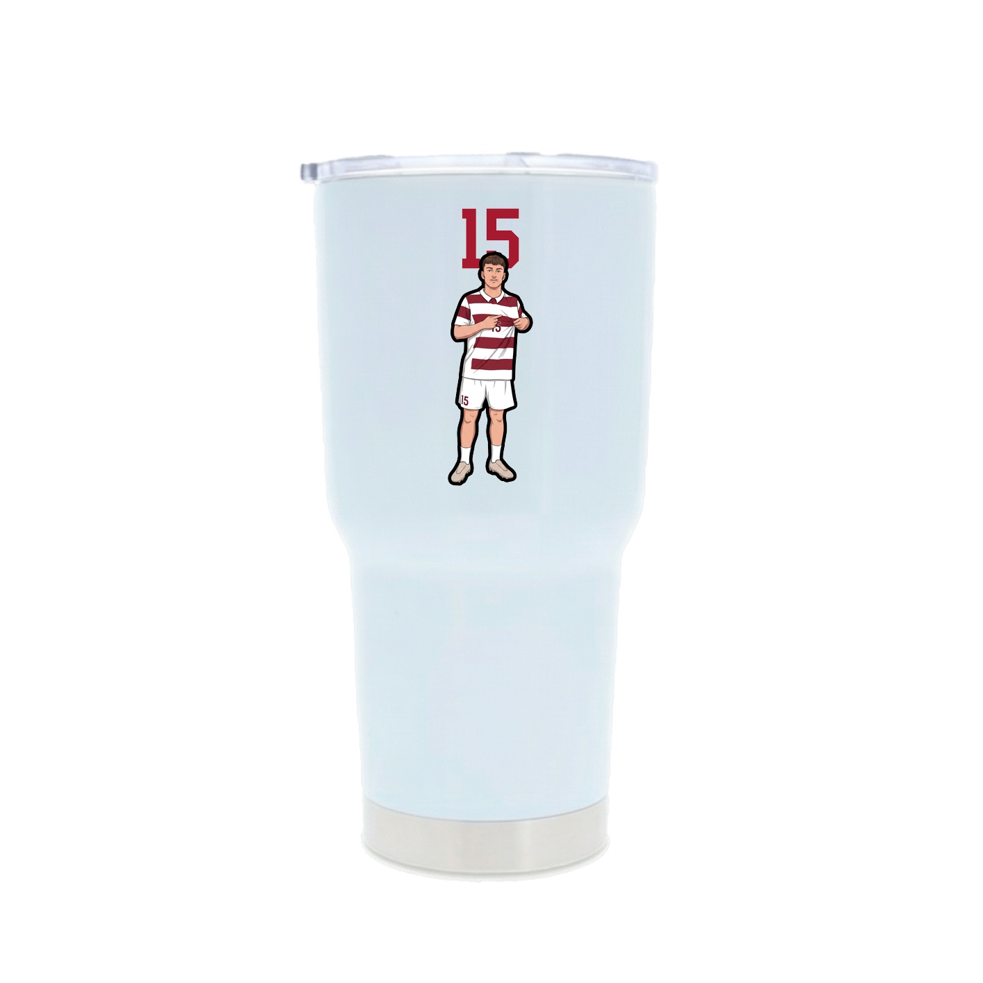 30oz Stainless Steel Tumbler — Number Top in White