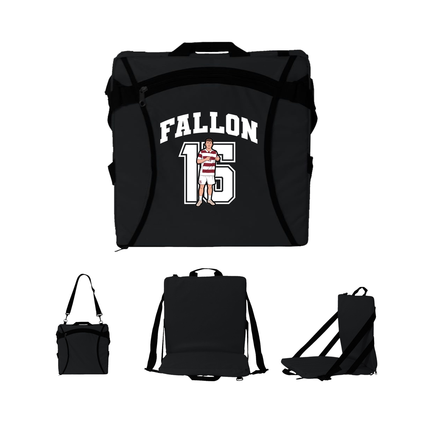 Folding Stadium Seat — Number in Black