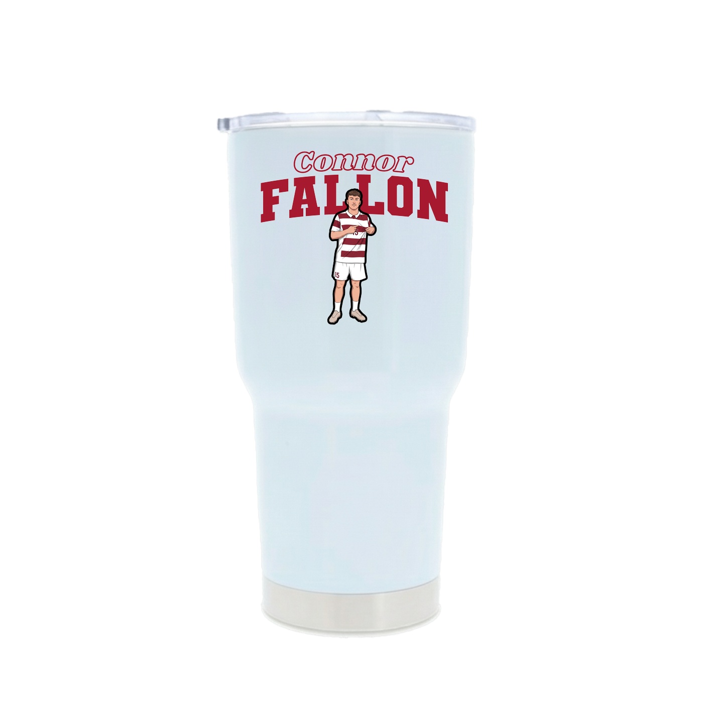 30oz Stainless Steel Tumbler — Name Arch in White