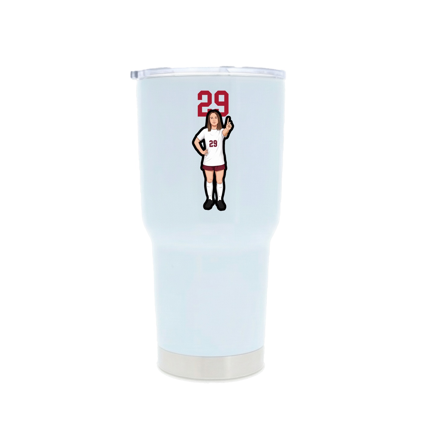 30oz Stainless Steel Tumbler — Number Top in White