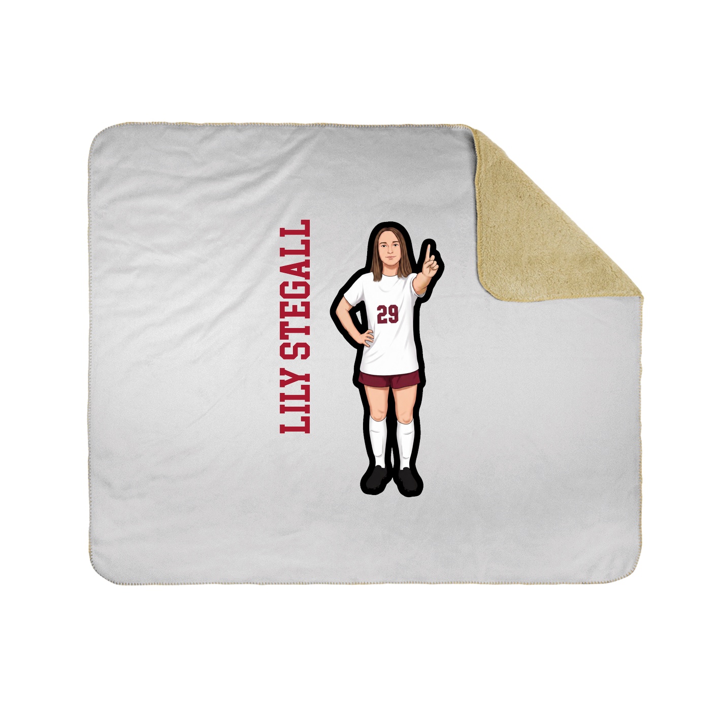 Throw Blanket — Name Vertical in White