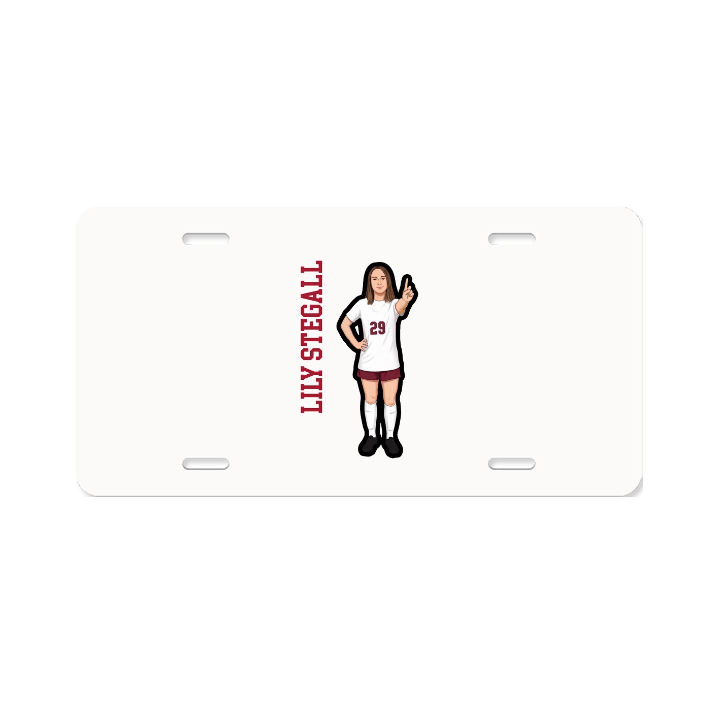 License Plate — Name Vertical in Classic