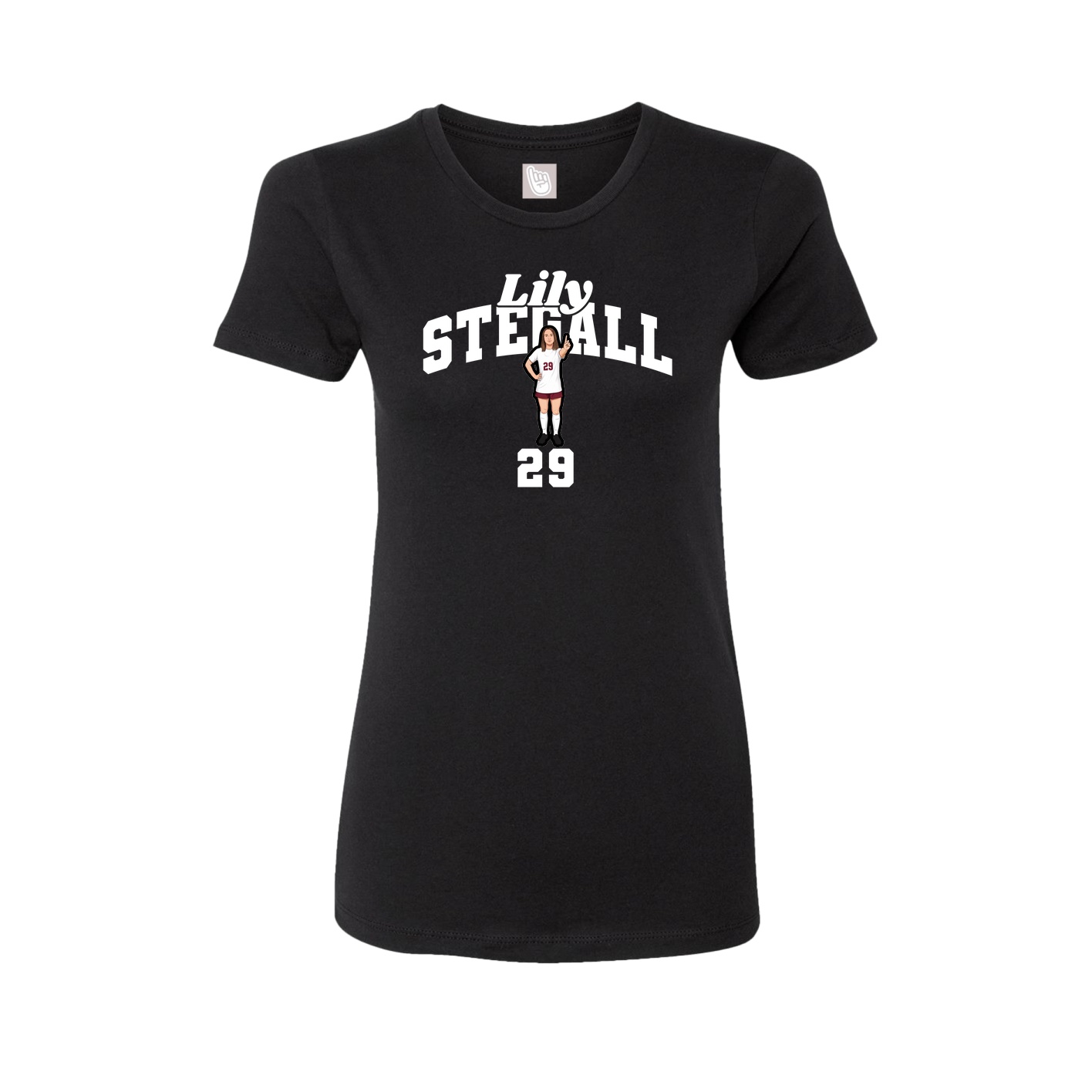 Fitted Women's Tee — Signature Arch in Black