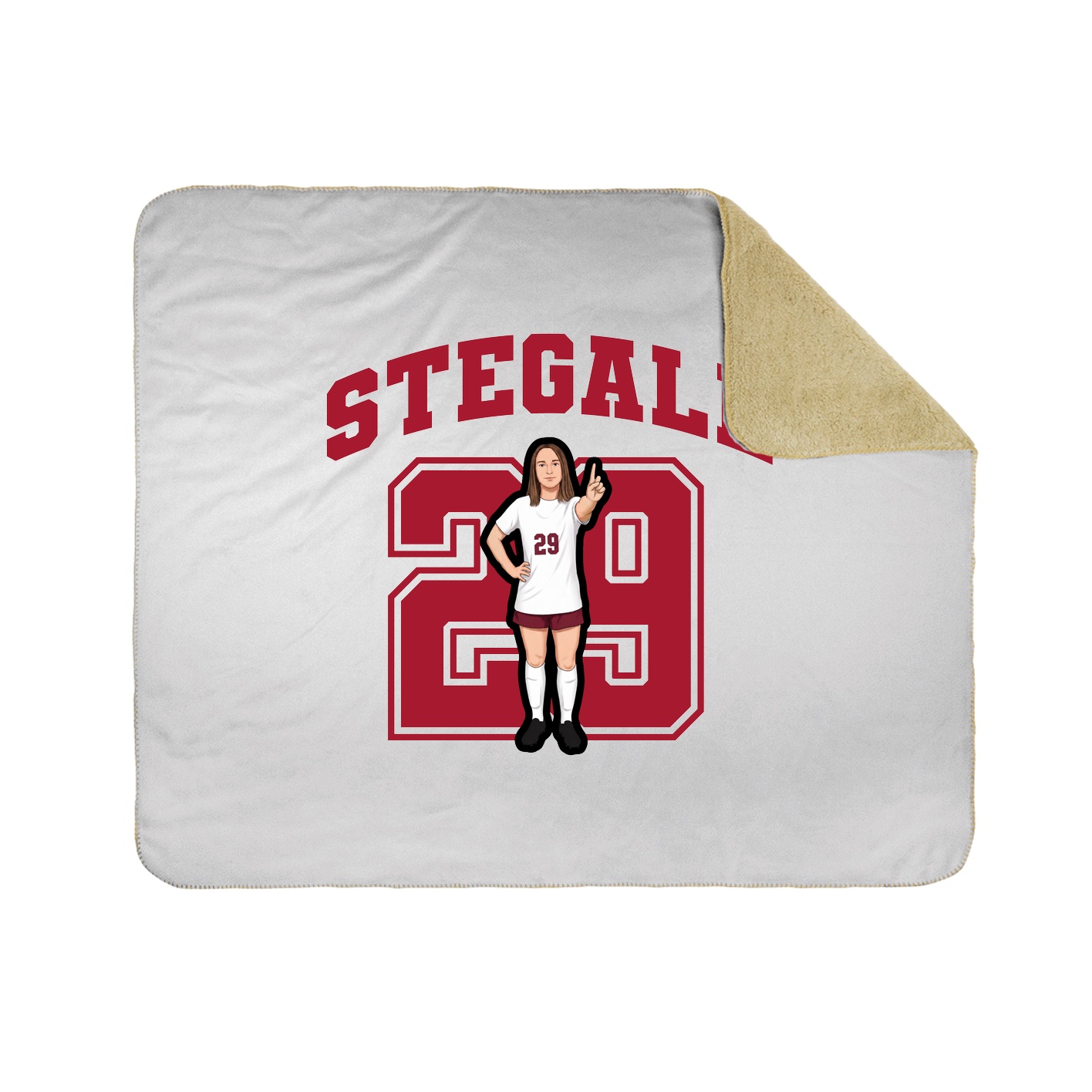 Throw Blanket — Number in White