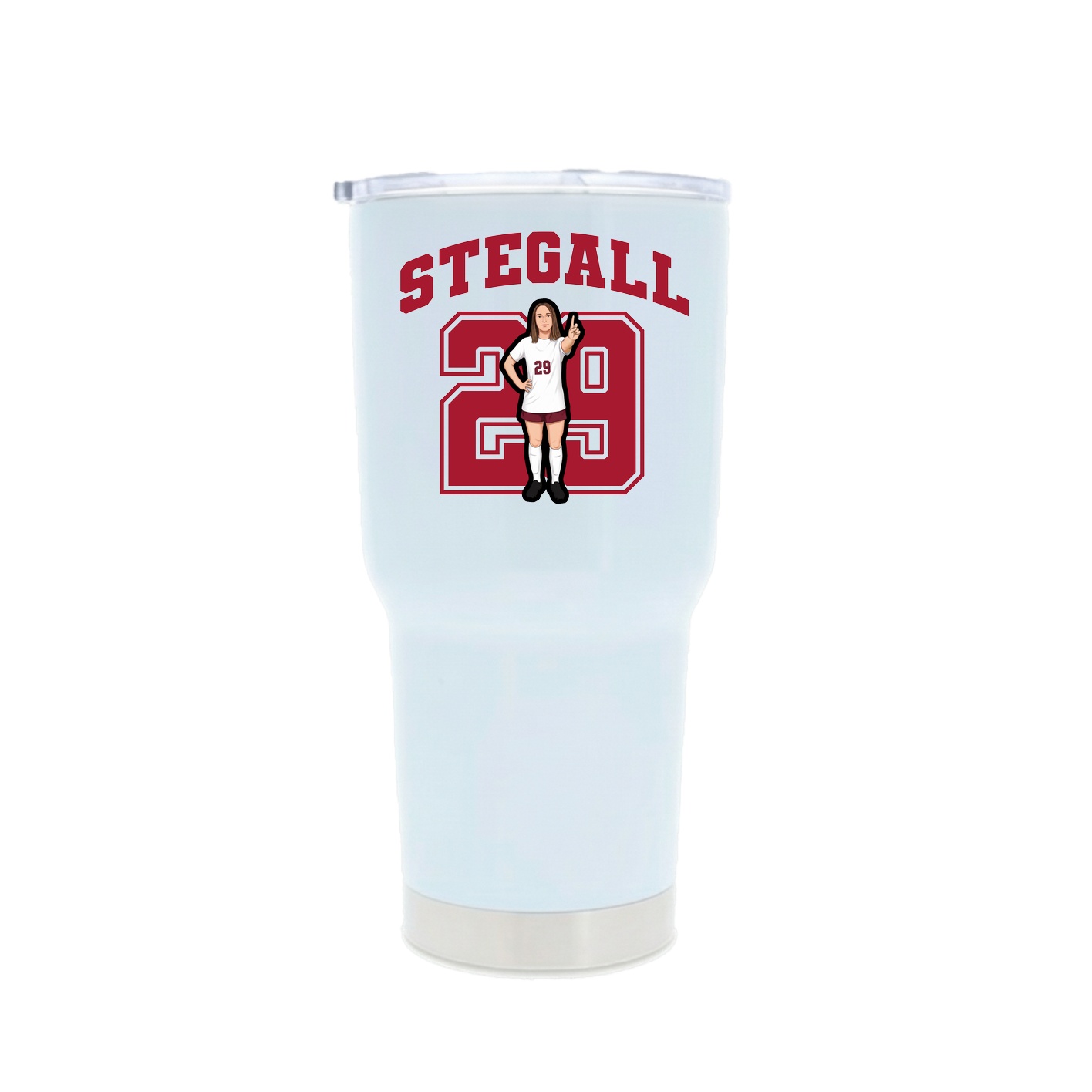 30oz Stainless Steel Tumbler — Number in White
