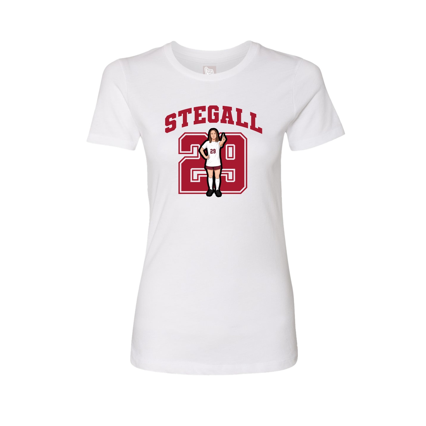 Fitted Women's Tee — Number in White