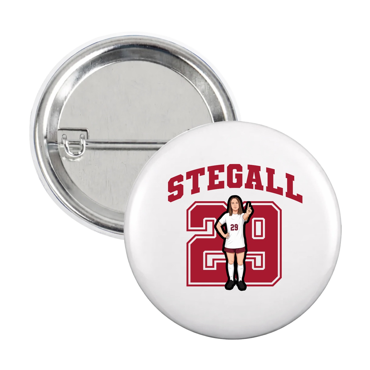 Game Day Button — Number in White