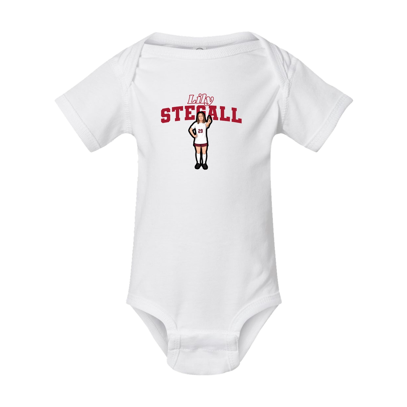 Baby Onesie — Name Arch in White