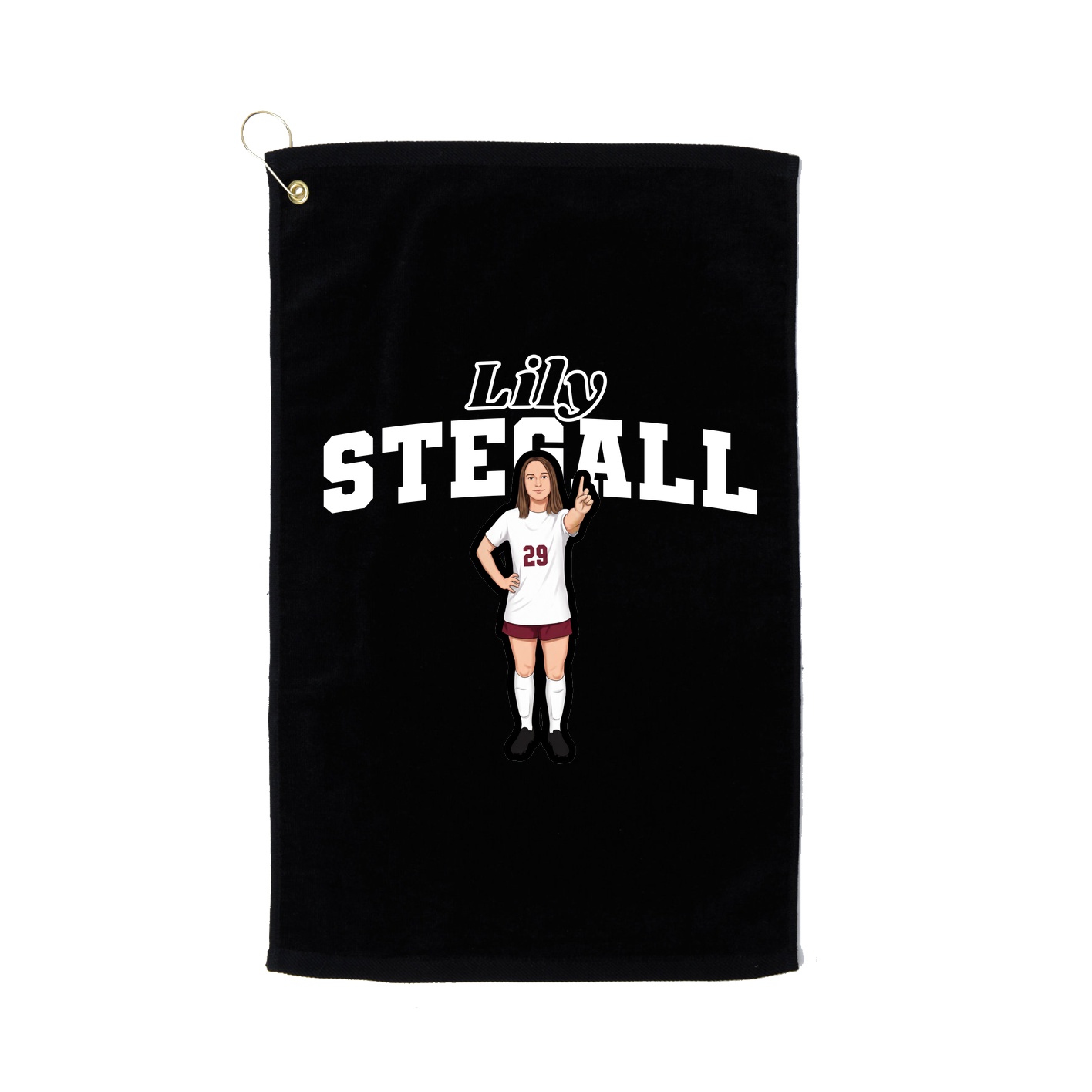 Golf Towel — Name Arch in Black
