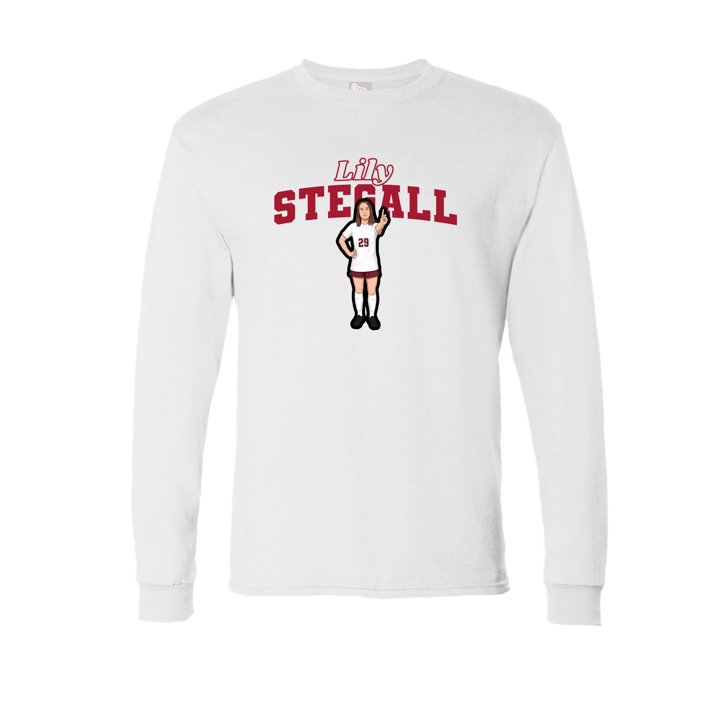 Long Sleeve Tee — Name Arch in White