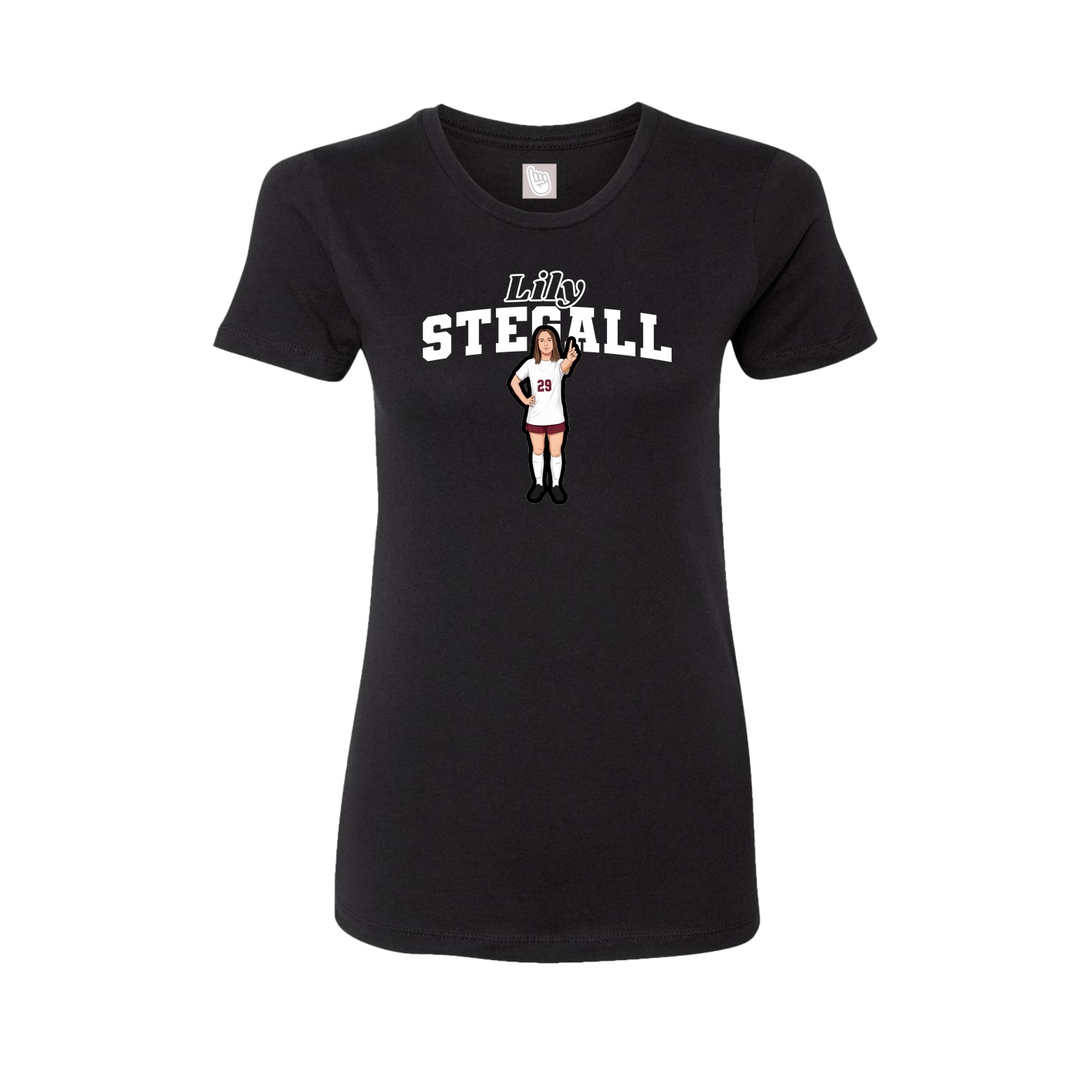 Fitted Women's Tee — Name Arch in Black