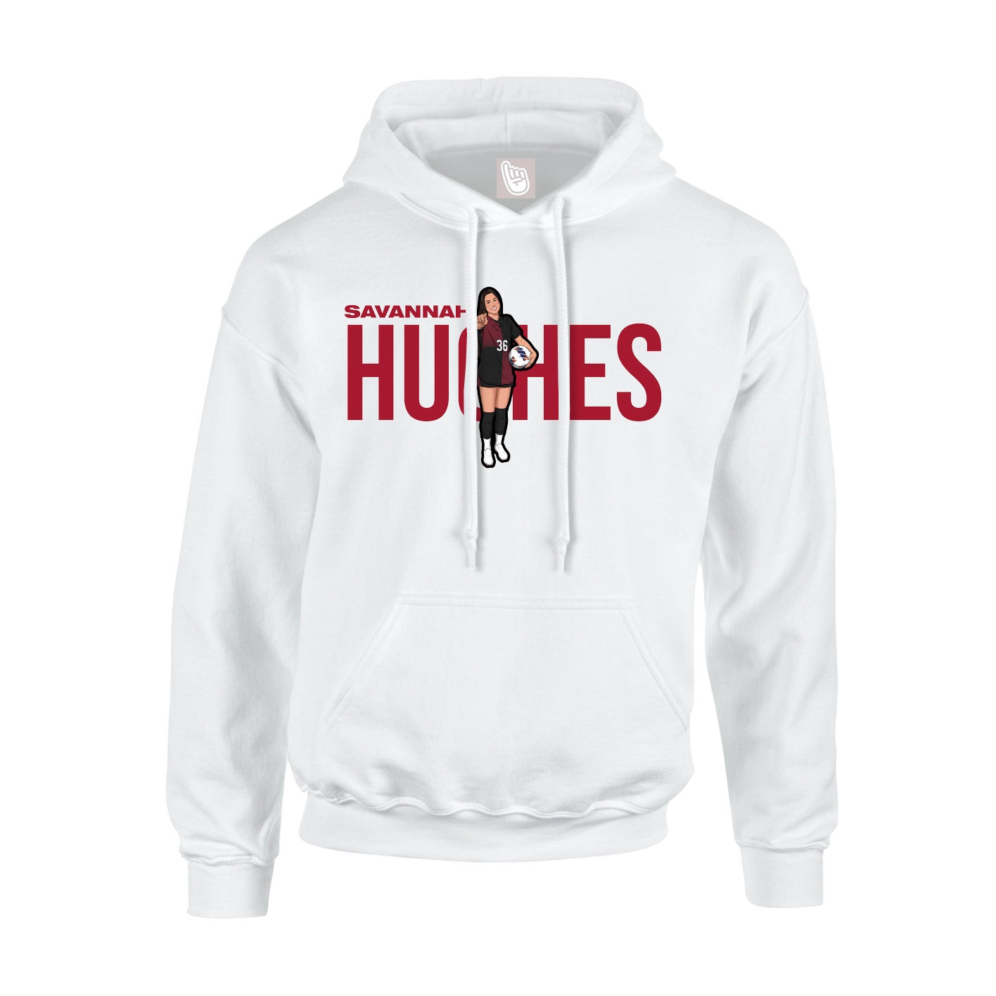Youth Hoodie — Player Name in White