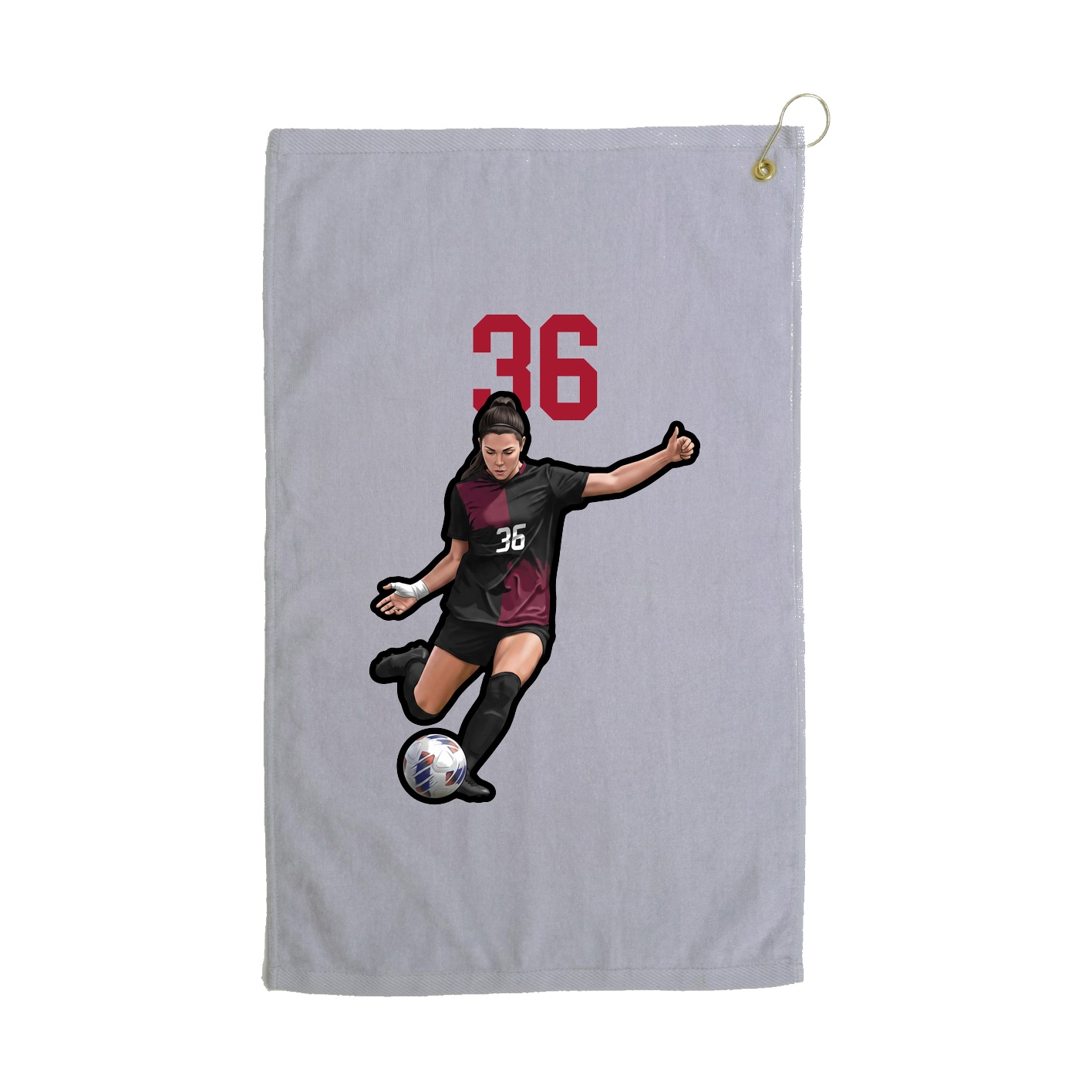 Golf Towel — Number Top in Grey