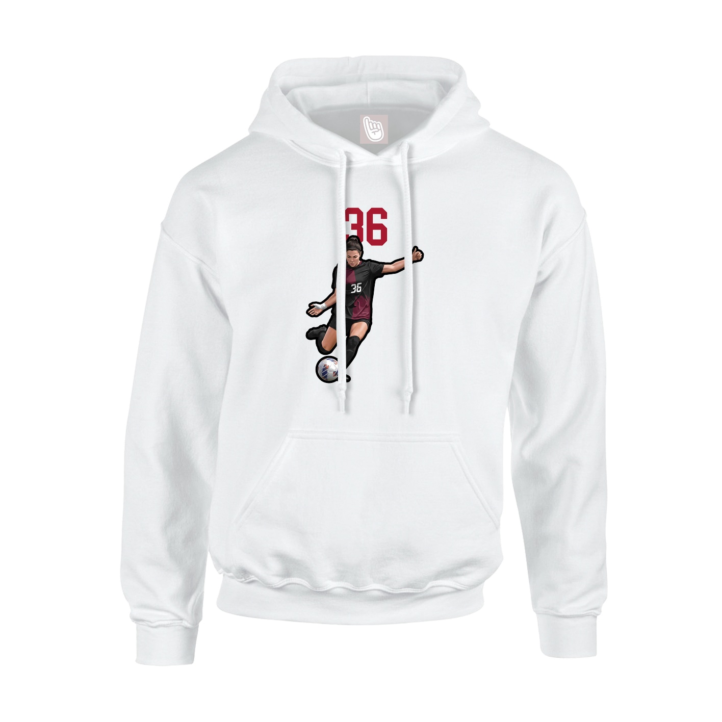 Hoodie — Number Top in White