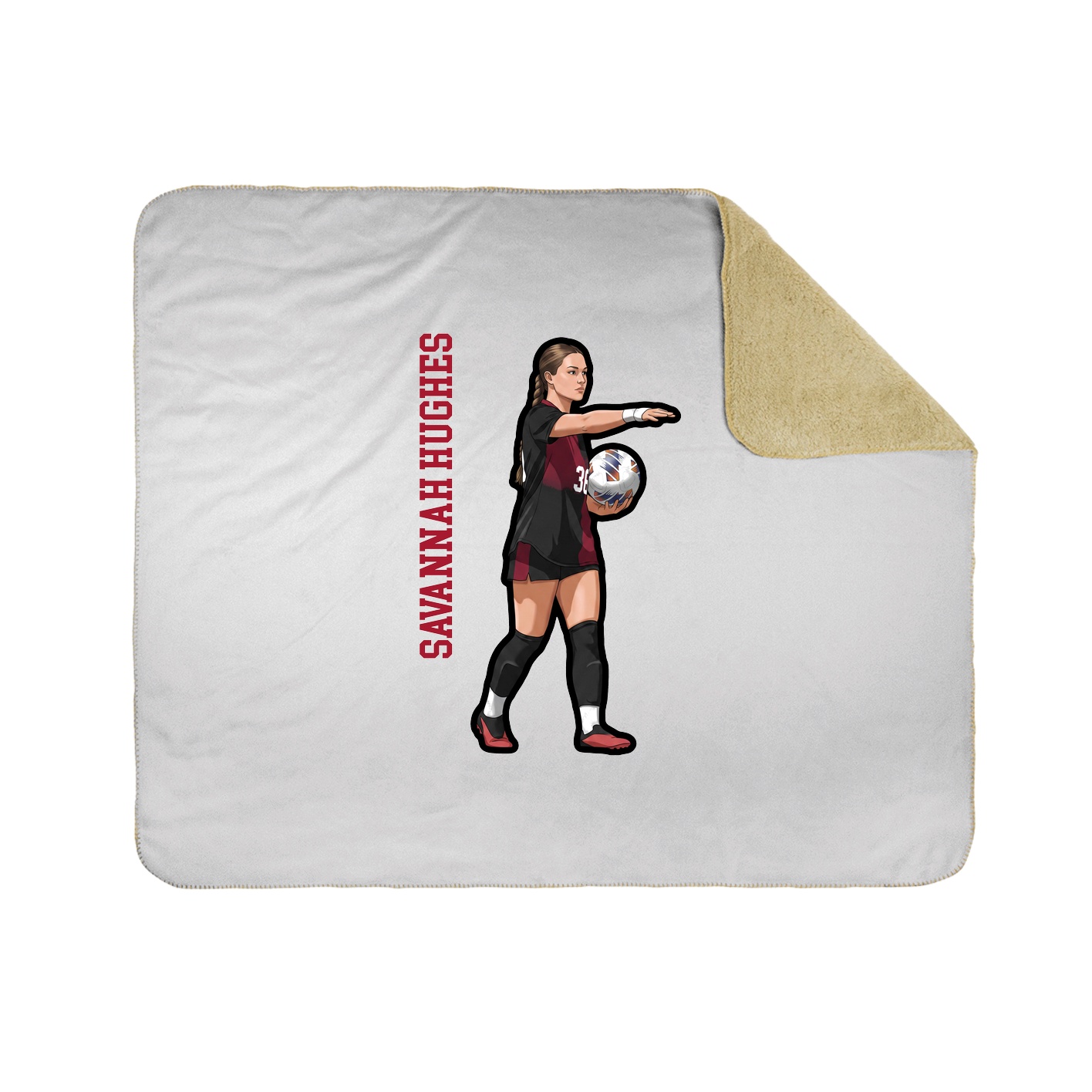 Throw Blanket — Name Vertical in White