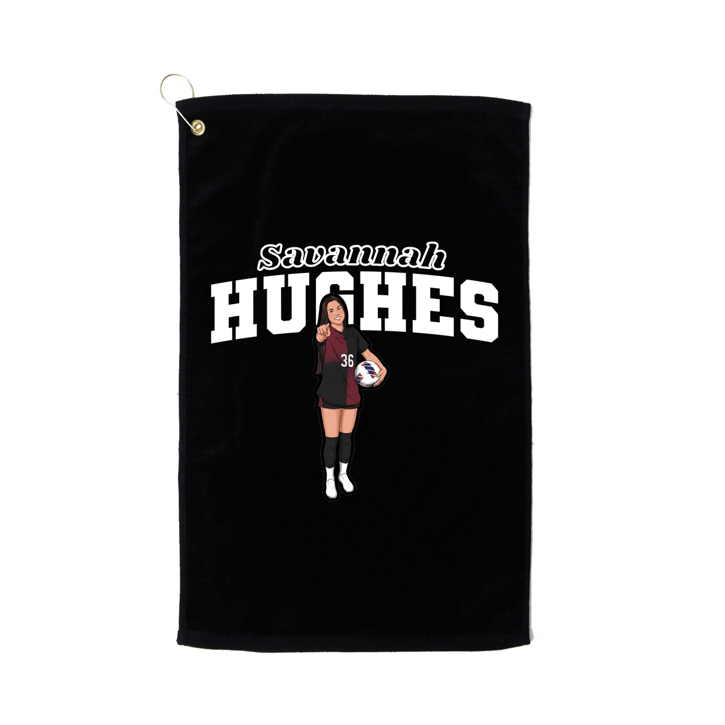 Golf Towel — Name Arch in Black