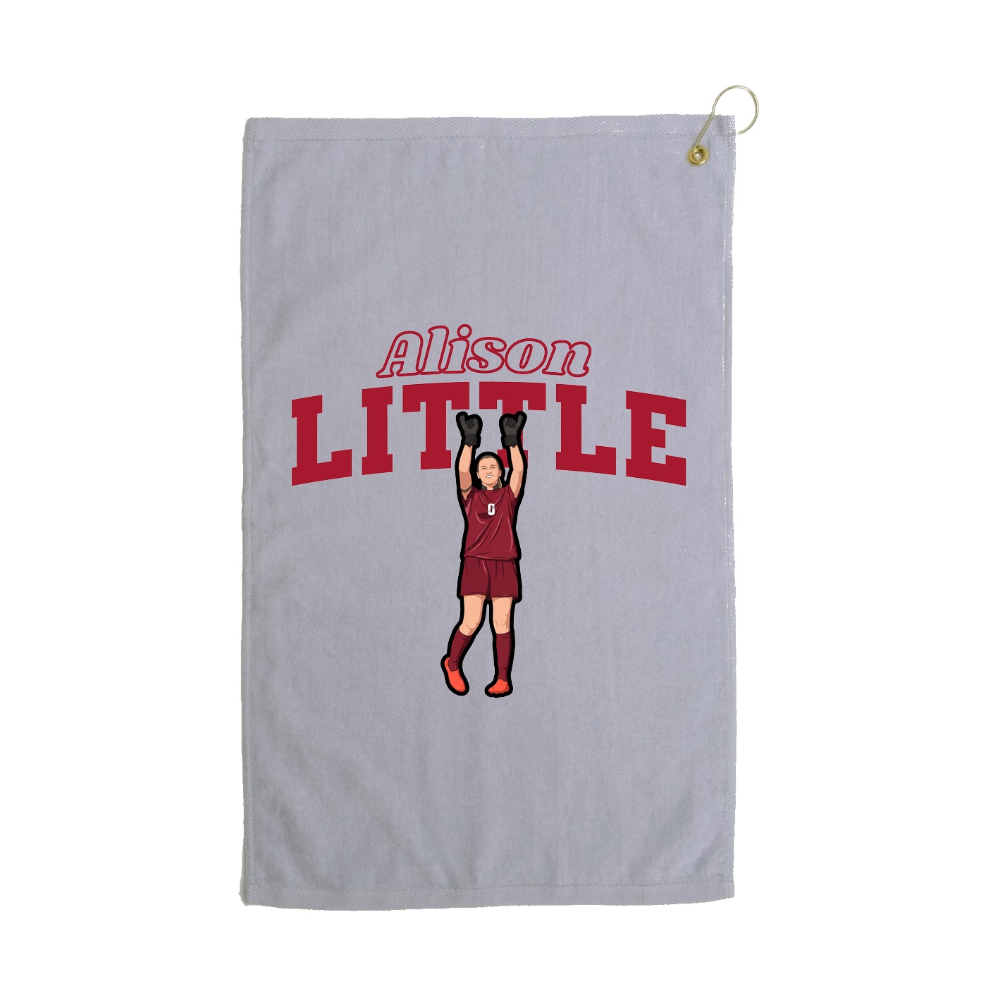 Golf Towel — Name Arch in Grey