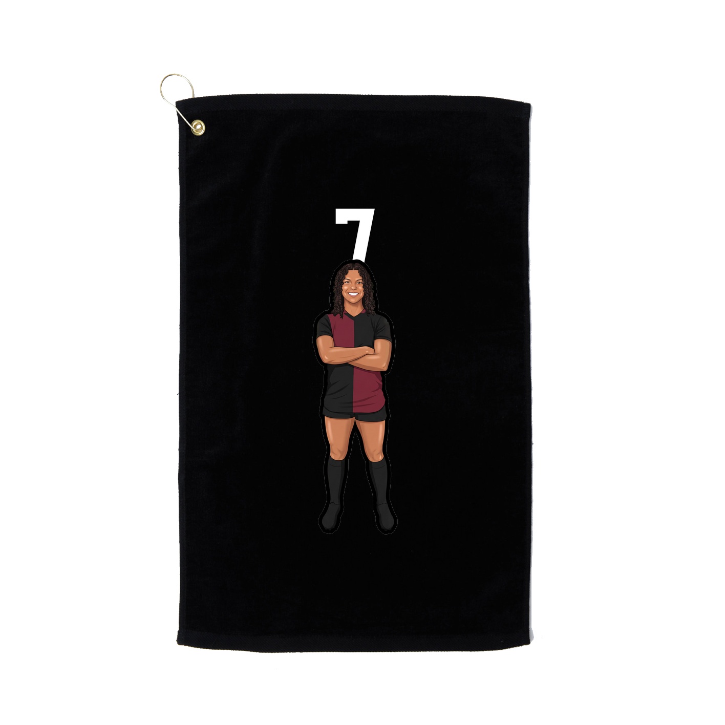 Golf Towel — Number Top in Black